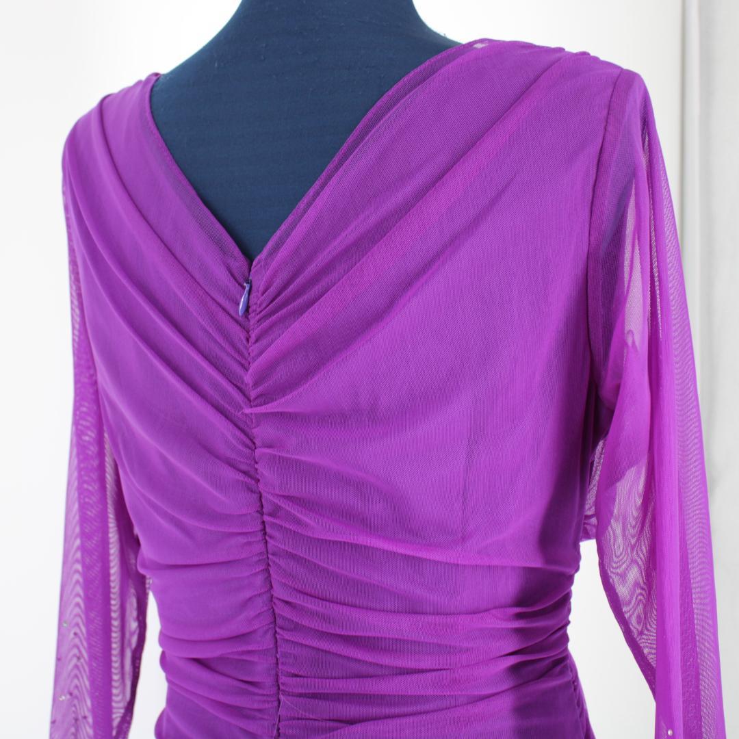 【美品 社交ダンス衣装】パープル elegance fashion ワンピース