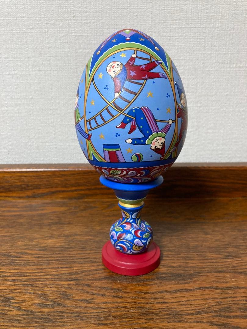 ロシア雑貨☆エッグオーナメント ロシアのサーカスH18cmオリガ作マトリョーシカ