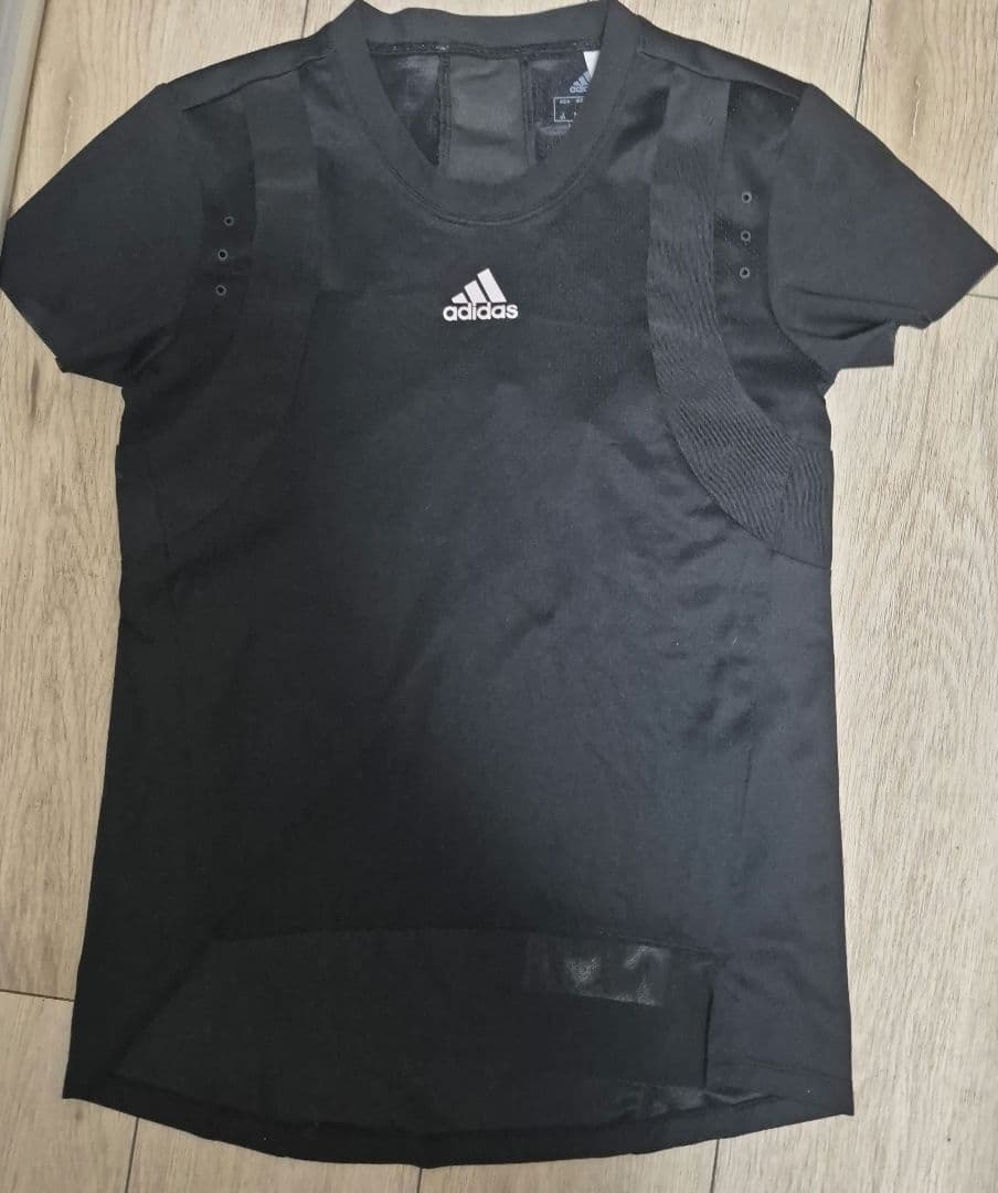 adidas ブラックジャージ上下セット J/S