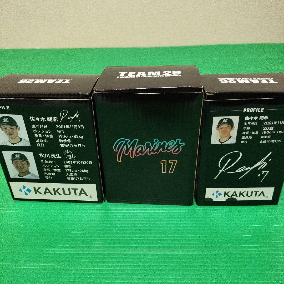 千葉ロッテマリーンズ　佐々木朗希選手　ボブルヘッド人形　3点セット