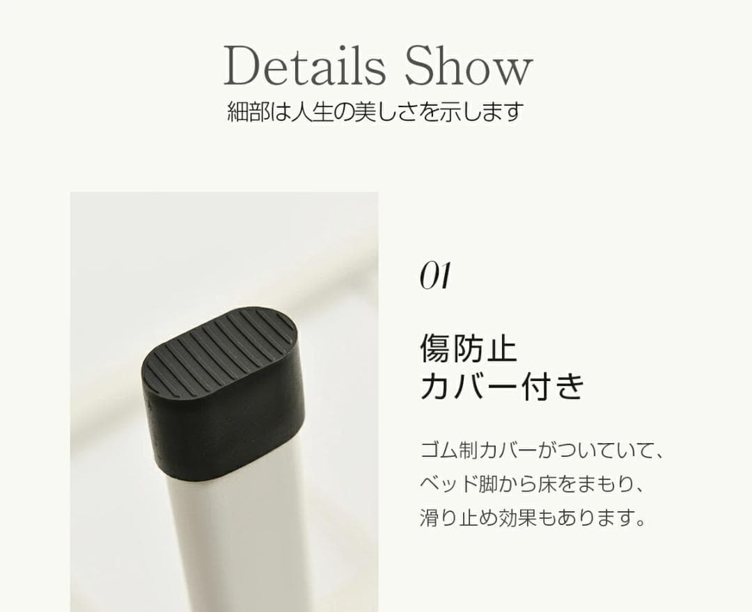 折りたたみ可能パイプベッド　シングルサイズ　組み立て簡単　一人暮らし　BLACK
