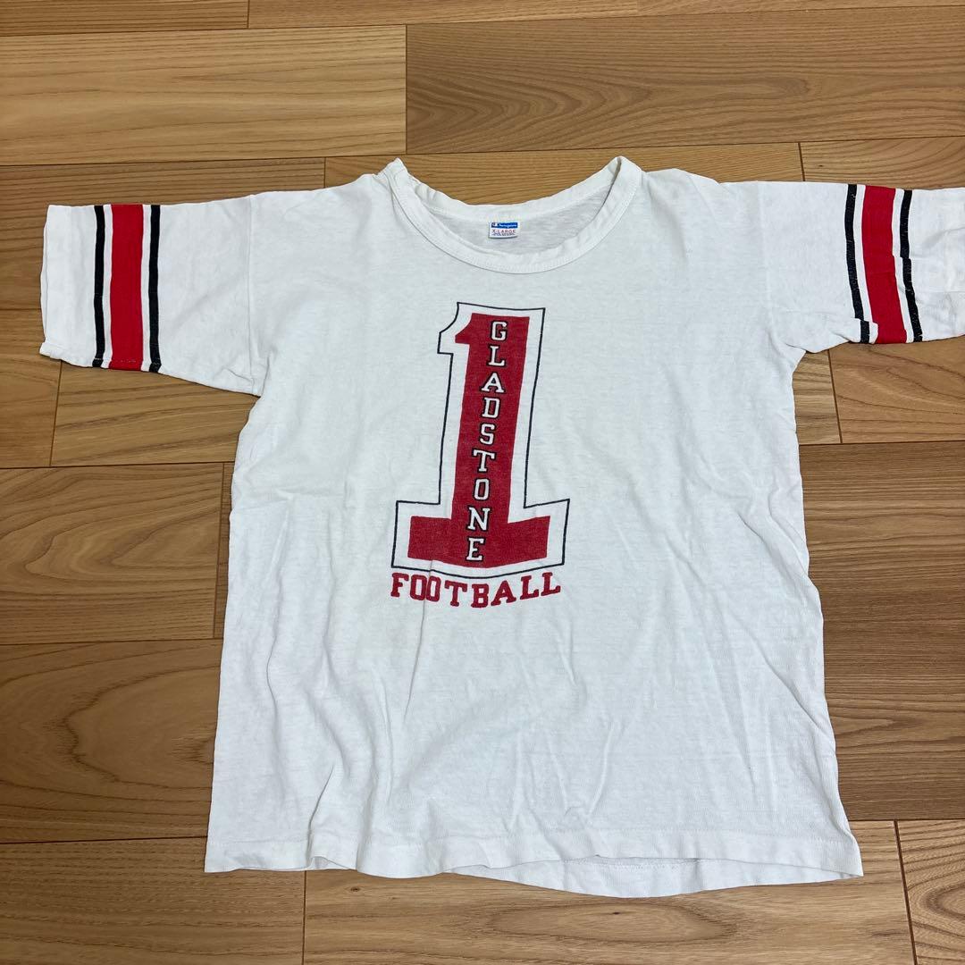 70s チャンピオン　フットボールtシャツ　染み込み