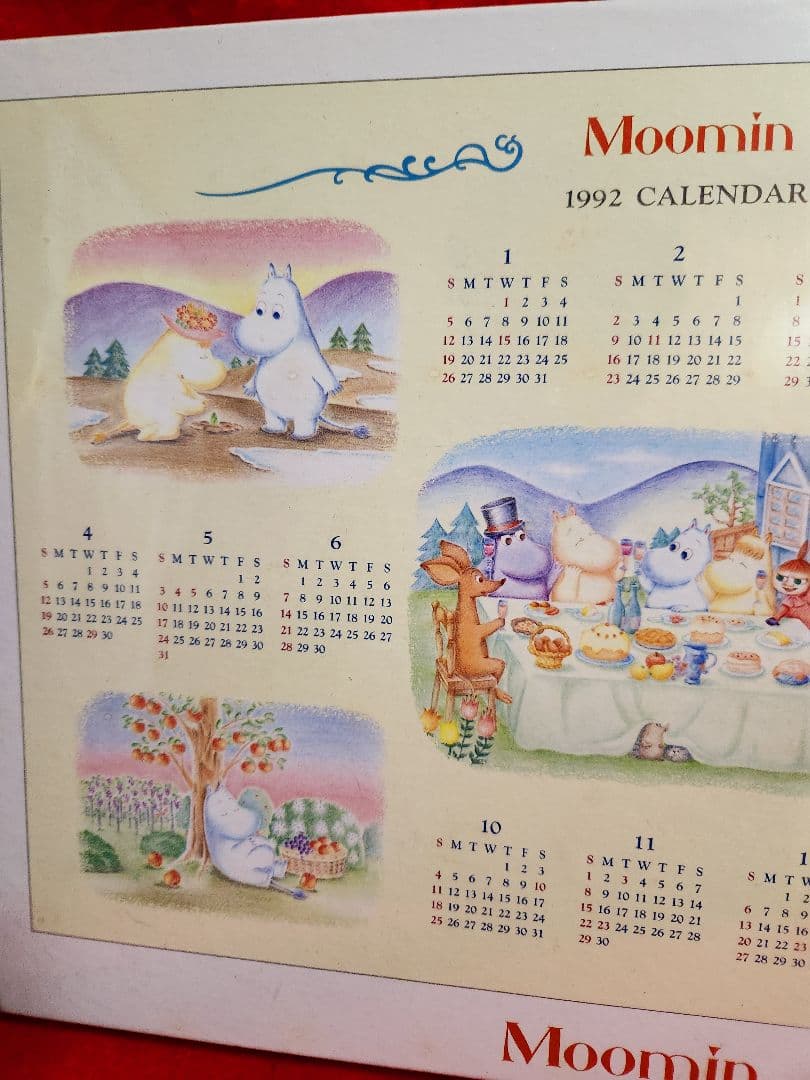 ムーミン　カレンダー　ジグソーパズル　１９９２年　MOOMIN　レトロ