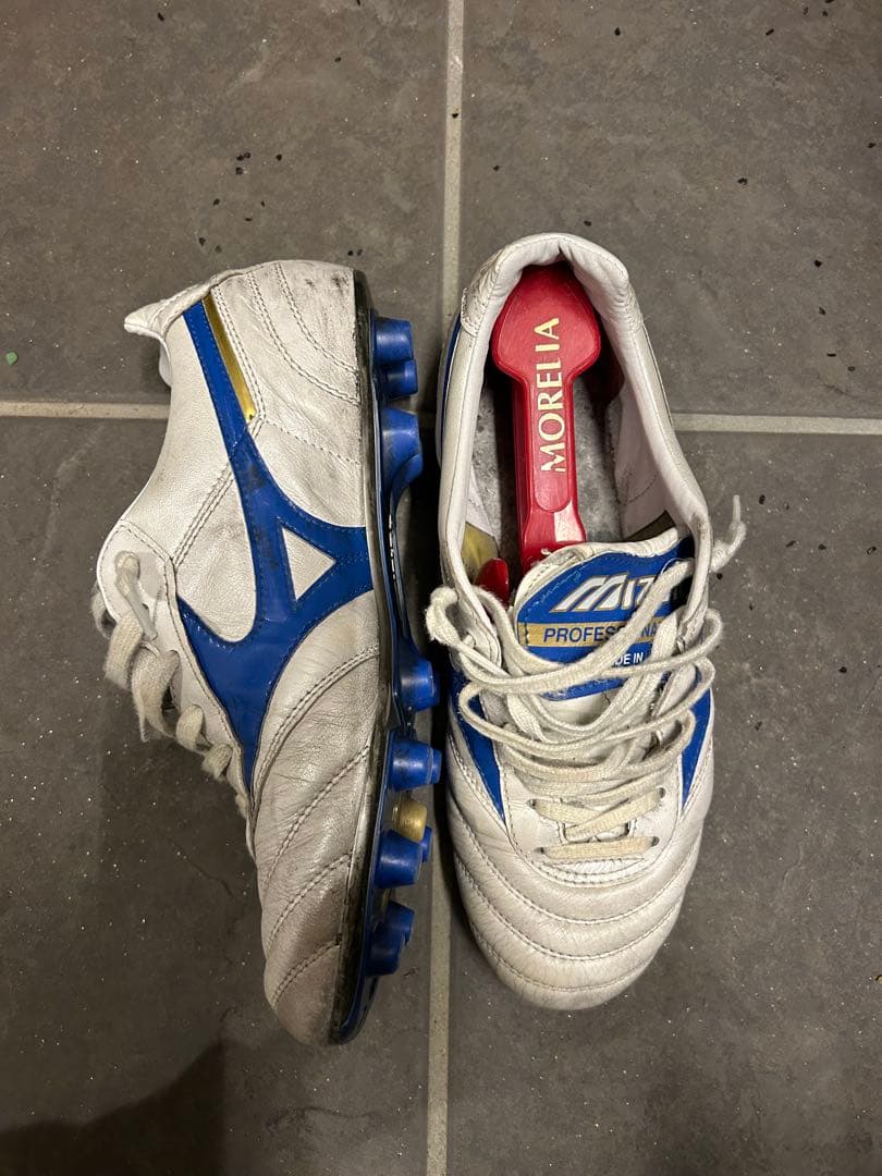 MIZUNO モレリア サッカーシューズ ホワイト/ブルー 25.5cm