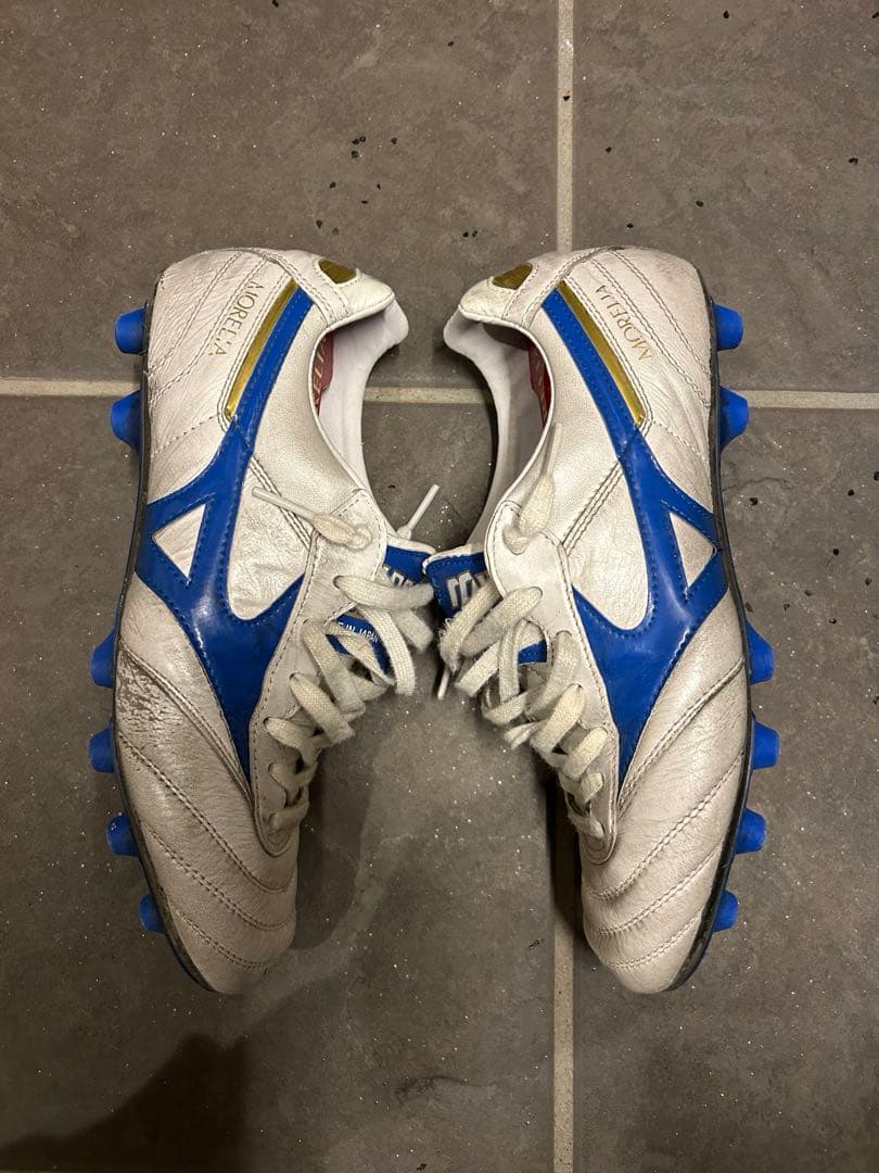 MIZUNO モレリア サッカーシューズ ホワイト/ブルー 25.5cm