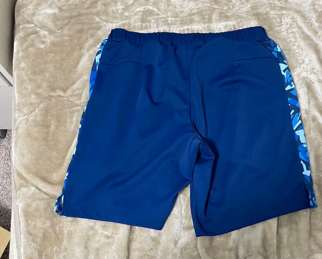 YONEX バドミントンパンツ L 青 幾何学模様