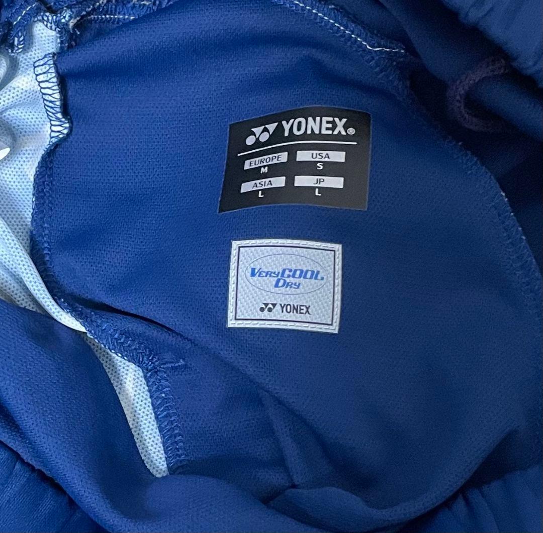 YONEX バドミントンパンツ L 青 幾何学模様