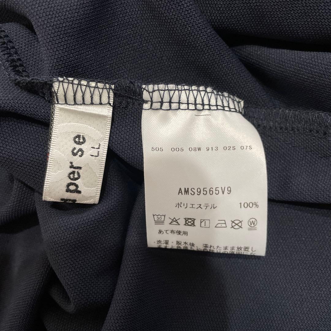 ゴルフウェア【and per se】ソルケアハニカム半袖モックネックシャツ　LL