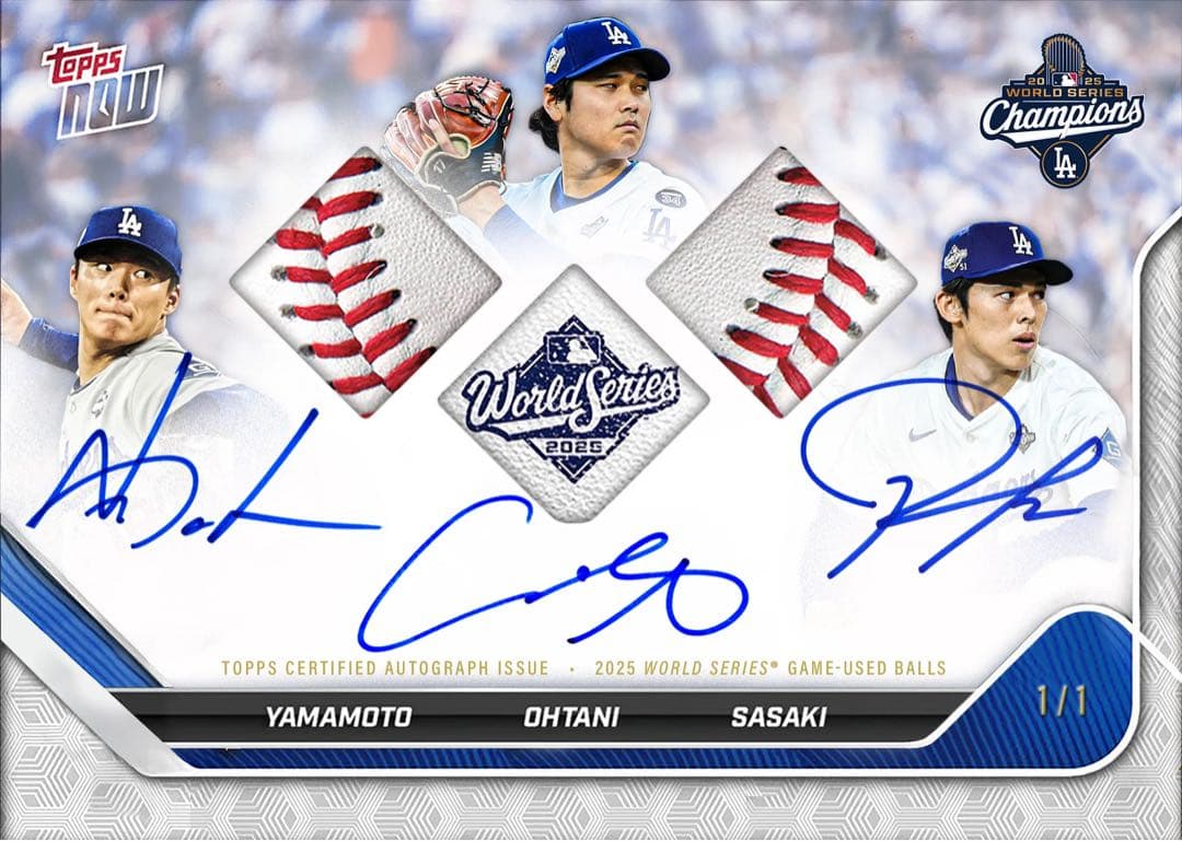 2025 ワールドシリーズ チャンピオン ドジャースtopps now 15枚