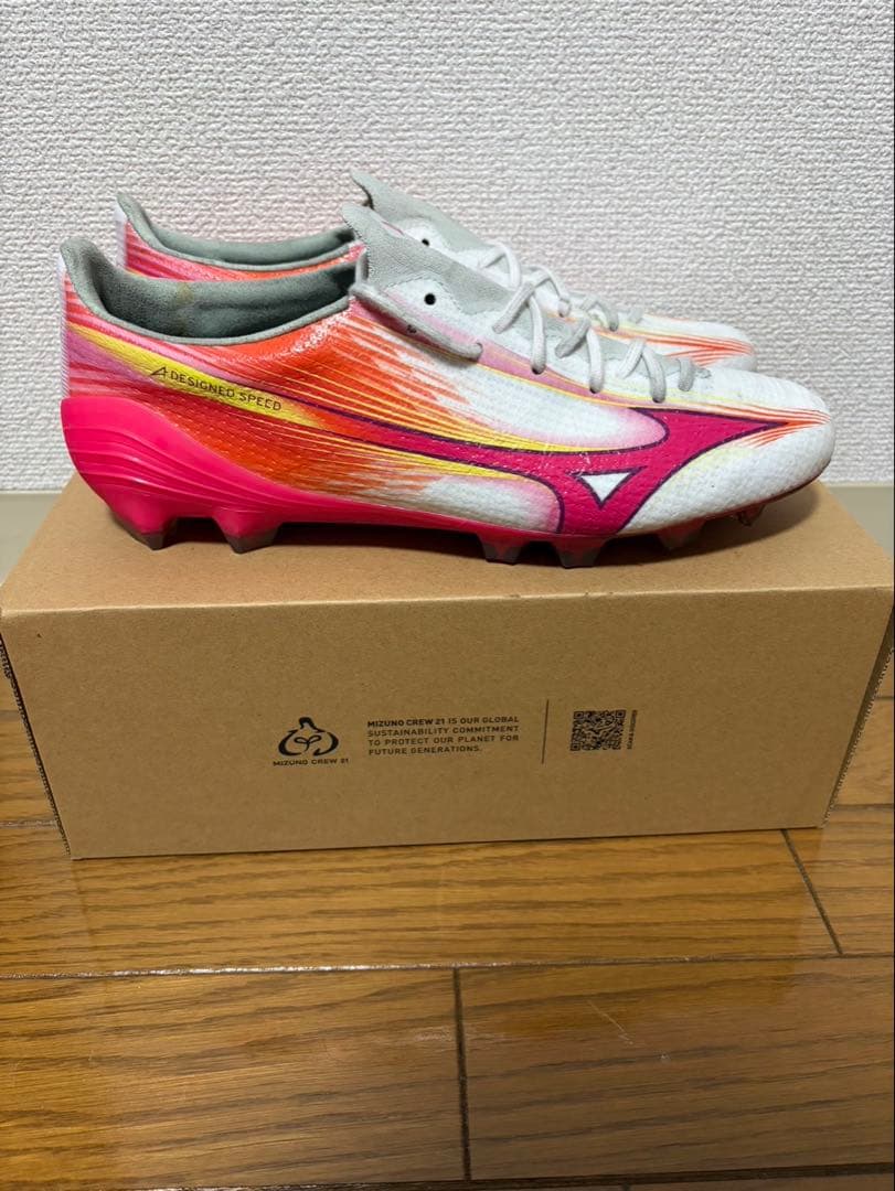 Mizuno サッカーシューズ ホワイト/ピンク/オレンジ