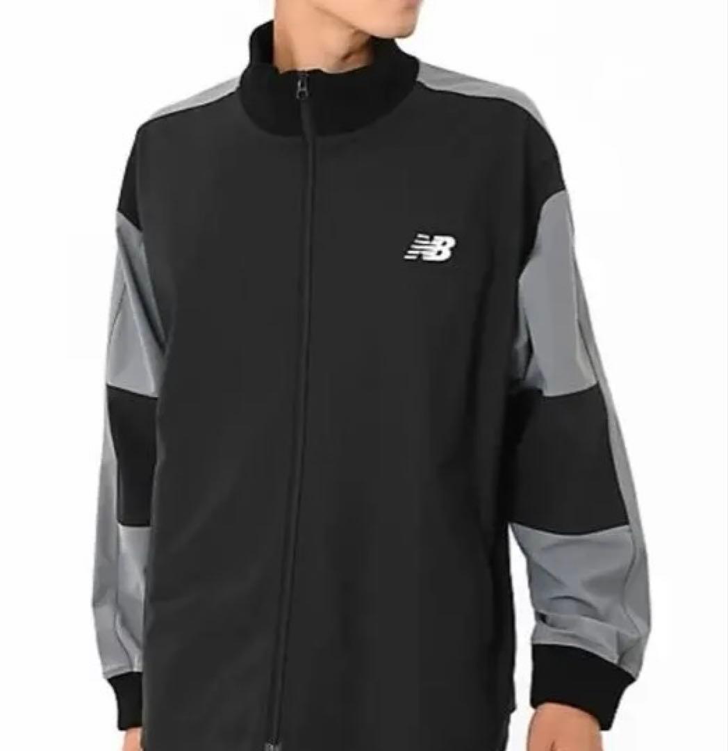 new balance ジャージージャケット L 黒/グレー