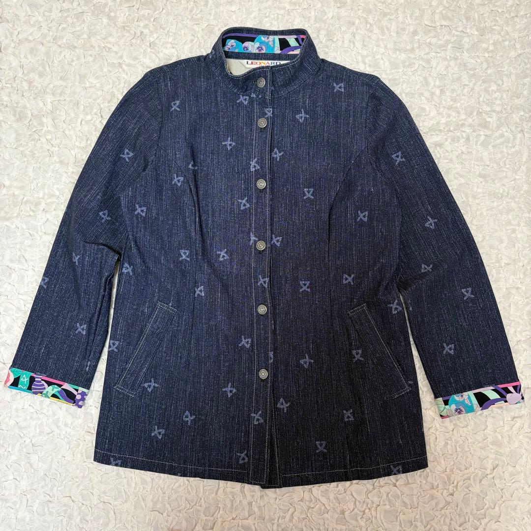 極美品LEONARD SPORT デニム転写ストレッチジャケット