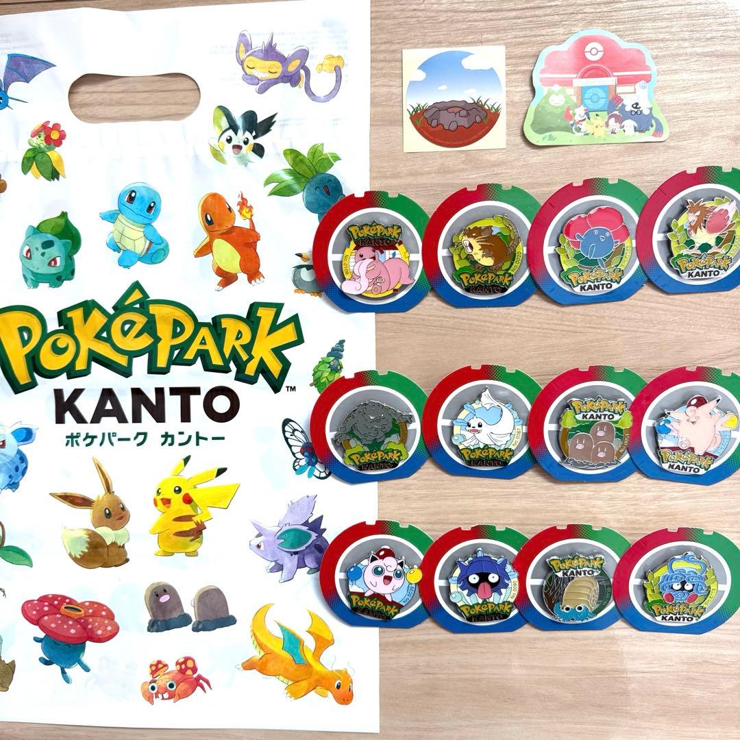 ポケパークカントー 限定　ピンズ　12個セット　未使用ショッパー　おまけ付き