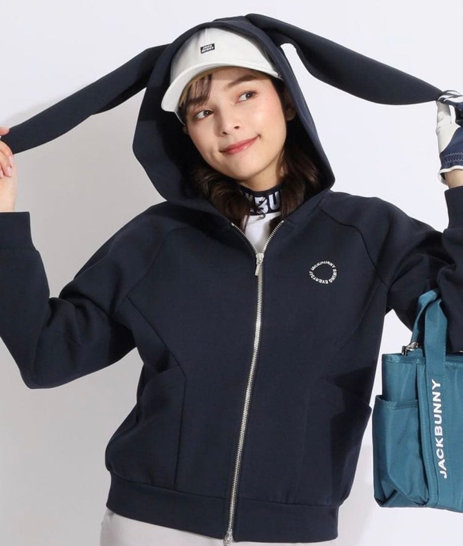 Jack Bunny ジャックバニー ジップアップ うさ耳 パーカー ネイビー