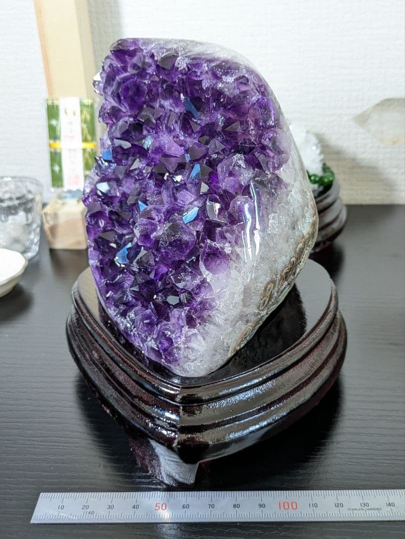 セール延長✨ 超高品質✨ アメジストドーム 木製台座付き