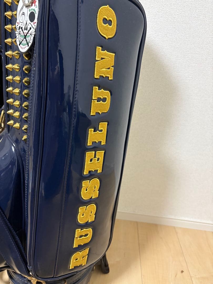 RUSSELUNO スタッズ付きキャディバッグ ネイビー
