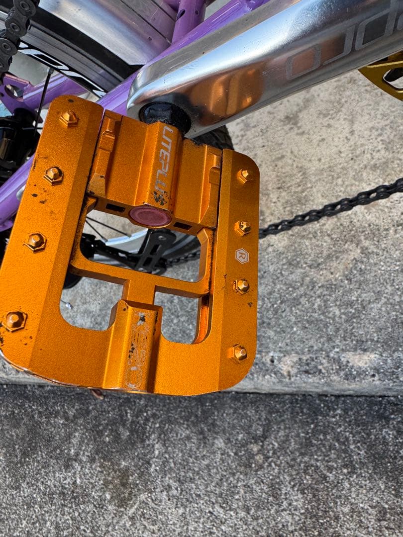 LITEPRO 折りたたみ自転車 パープル 16インチ