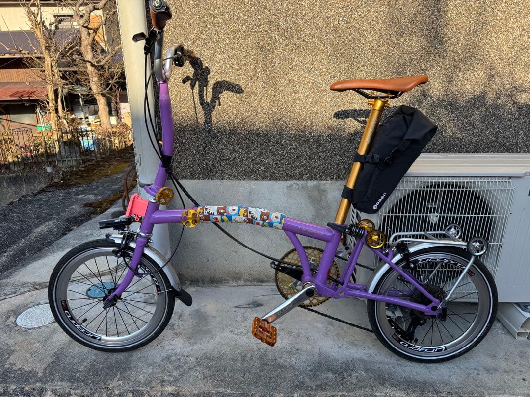 LITEPRO 折りたたみ自転車 パープル 16インチ