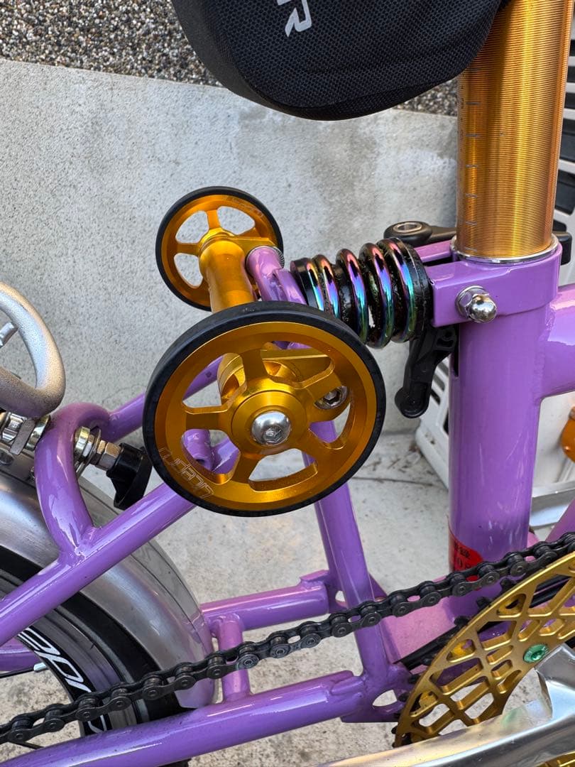 LITEPRO 折りたたみ自転車 パープル 16インチ