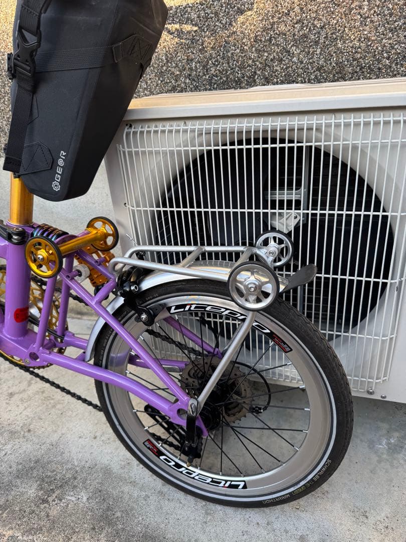 LITEPRO 折りたたみ自転車 パープル 16インチ