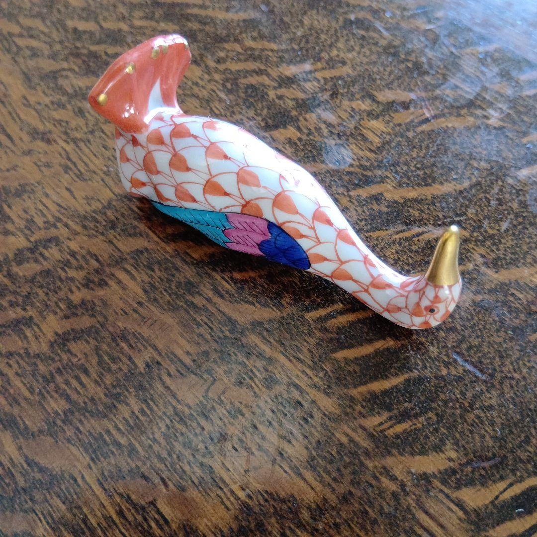 ヘレンドの陶器製 鳥の置物 約5cm