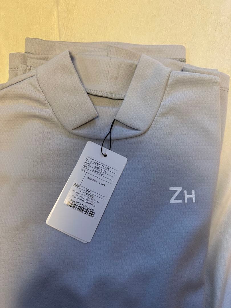 新品タグ付】ゼロハリバートンゴルフ　ロゴモックネックシャツ　L
