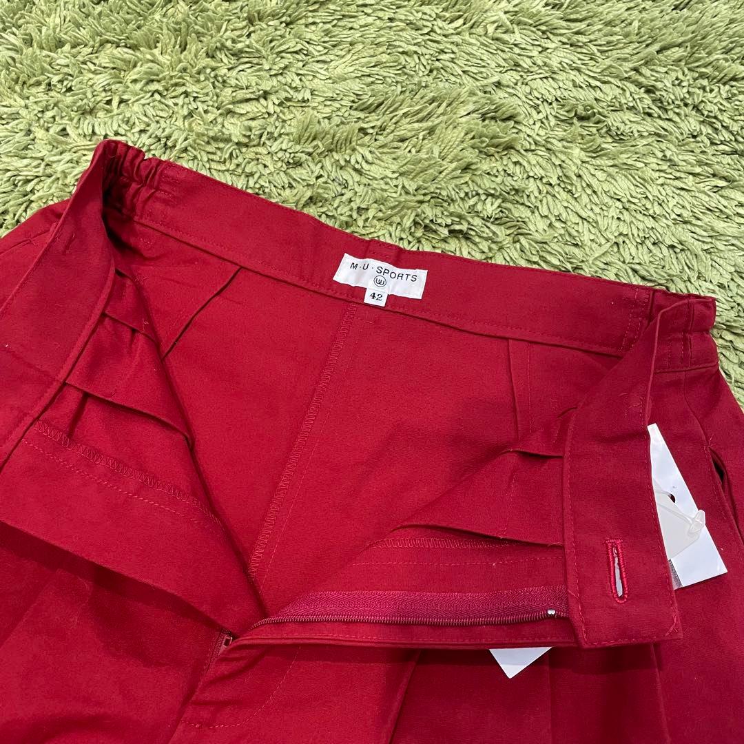 【新品】MU SPORTS ミエコウエサコ キュロット 赤系 サイズ42