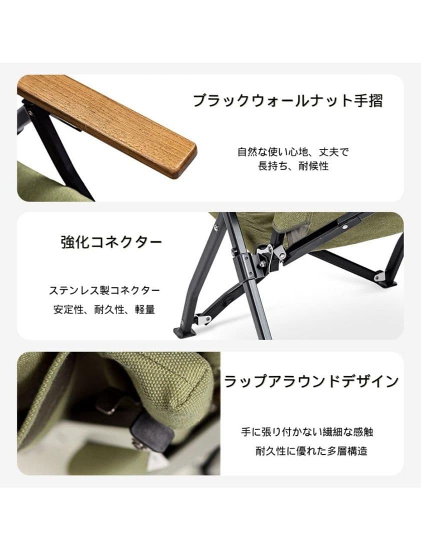 ONWAY キャンプリクライニングローチェア ブラック