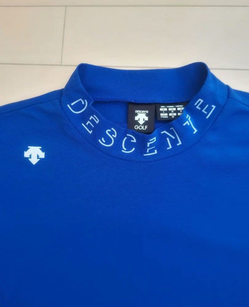 DESCENTE GOLF デサントゴルフ モックシャツ ブルー 青 L