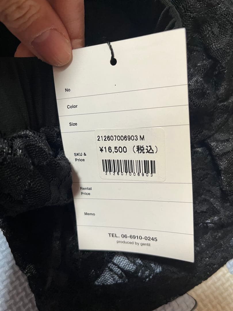 ❤️新品タグ付❤️gentilジャンティ ストレッチレースパンツ　ブラック