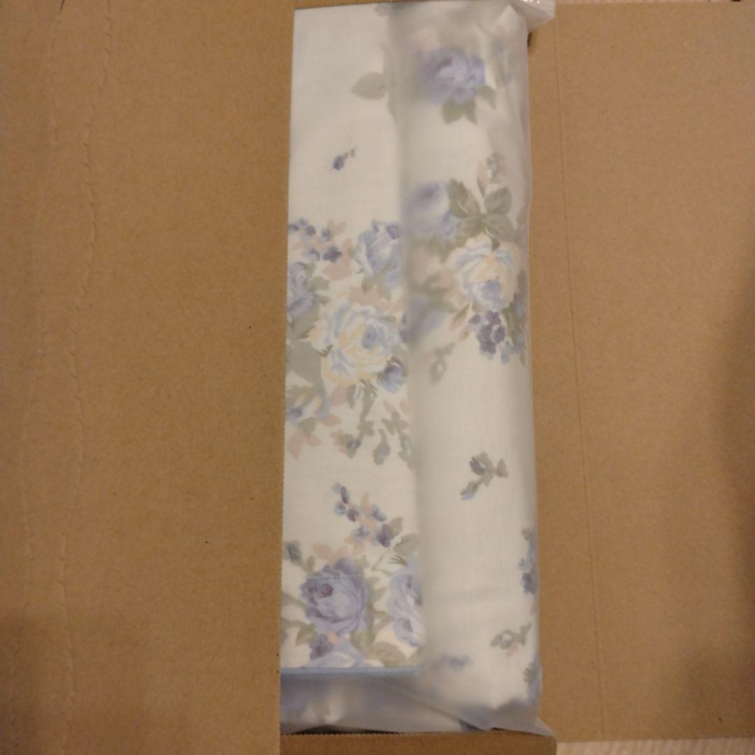 新品★ブルーローズ薔薇エレガント綿100%シングル掛け布団カバーと枕カバーセット