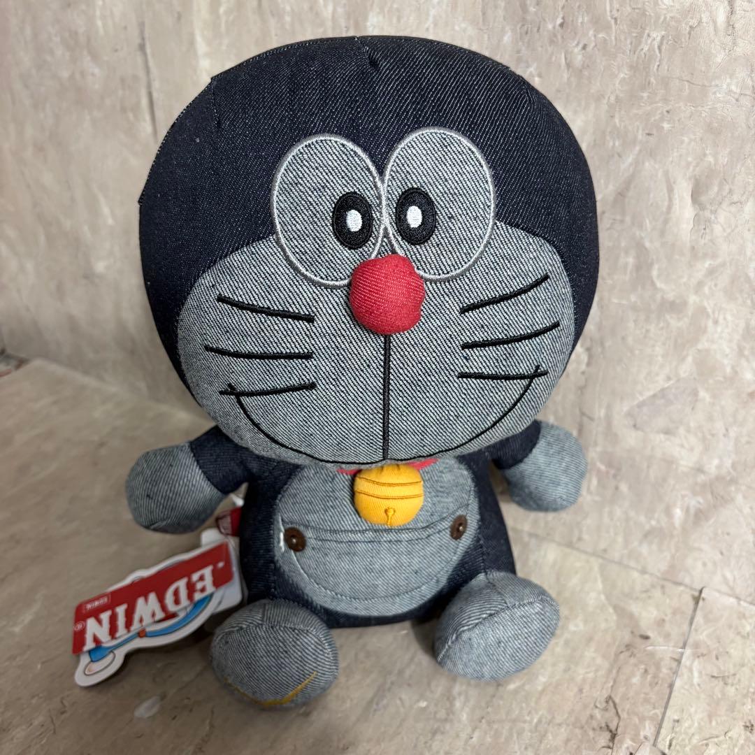 EDWIN × ドラえもん コラボ ぬいぐるみ 2123 インディゴブルー 座り