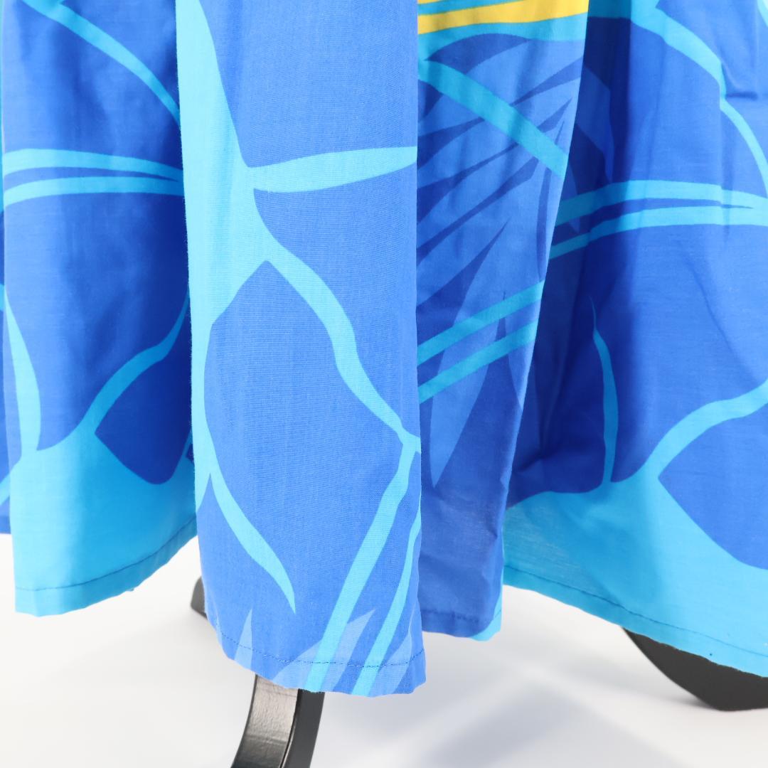 【フラダンス衣装】ブルー Ange ワンピース ドレス 青 水色 黄色 イエロー