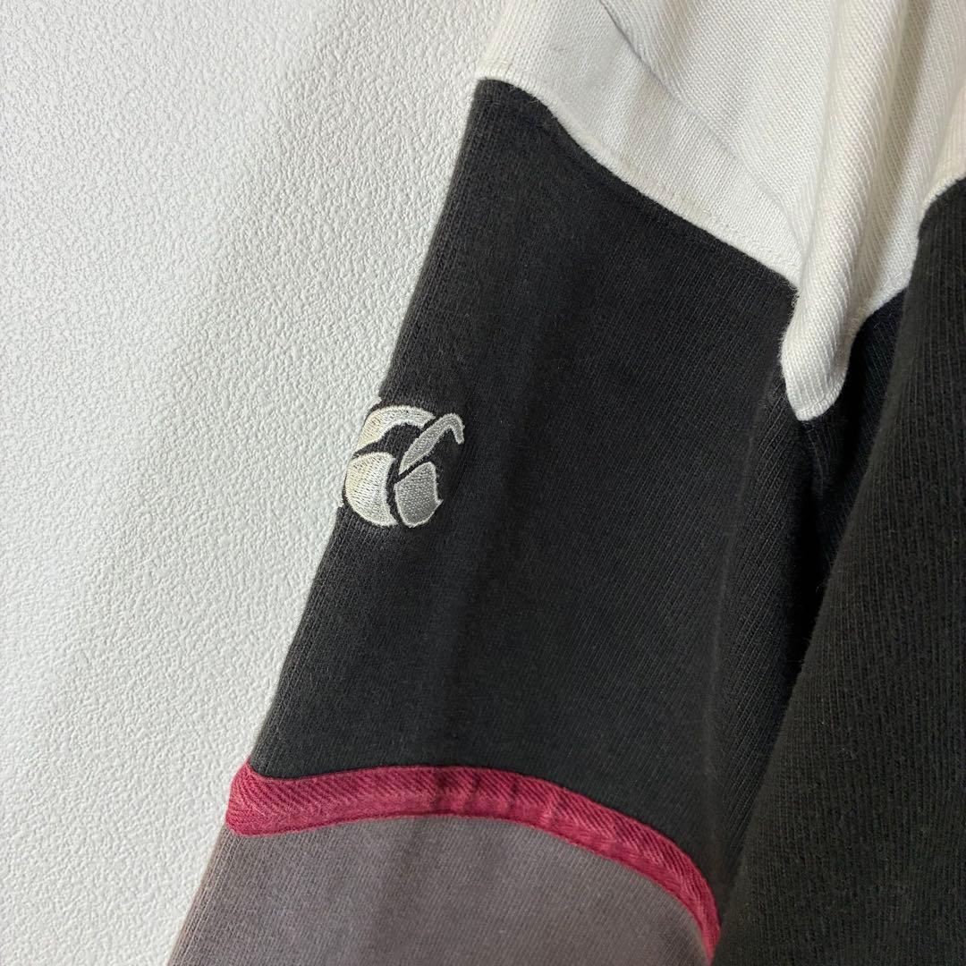 カンタベリー ラガーシャツ 長袖 ラグビーシャツ 3L 刺繍ロゴ コットン