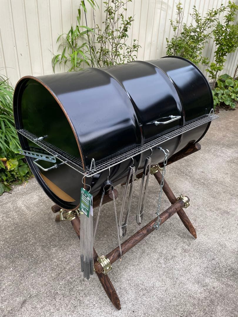 ゴリ ドラム缶 バーベキューコンロ蓋付きタイプ 脚と付属品なし
