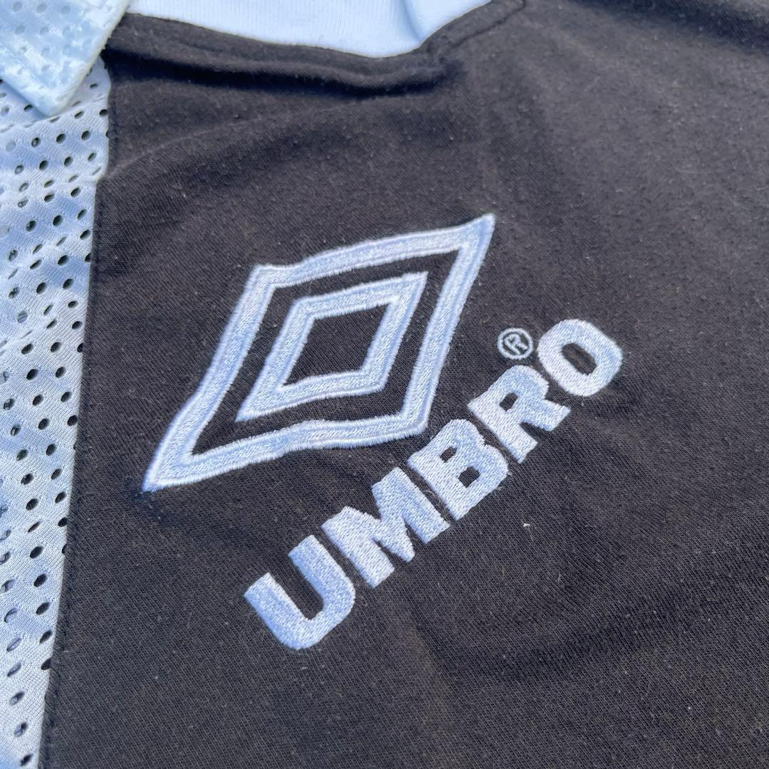 80~90’s old Umbro メッシュゲームシャツ 襟付き 刺繍ロゴ