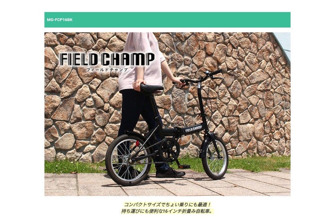 FIELD CHAMP 16インチ折りたたみ自転車BK
