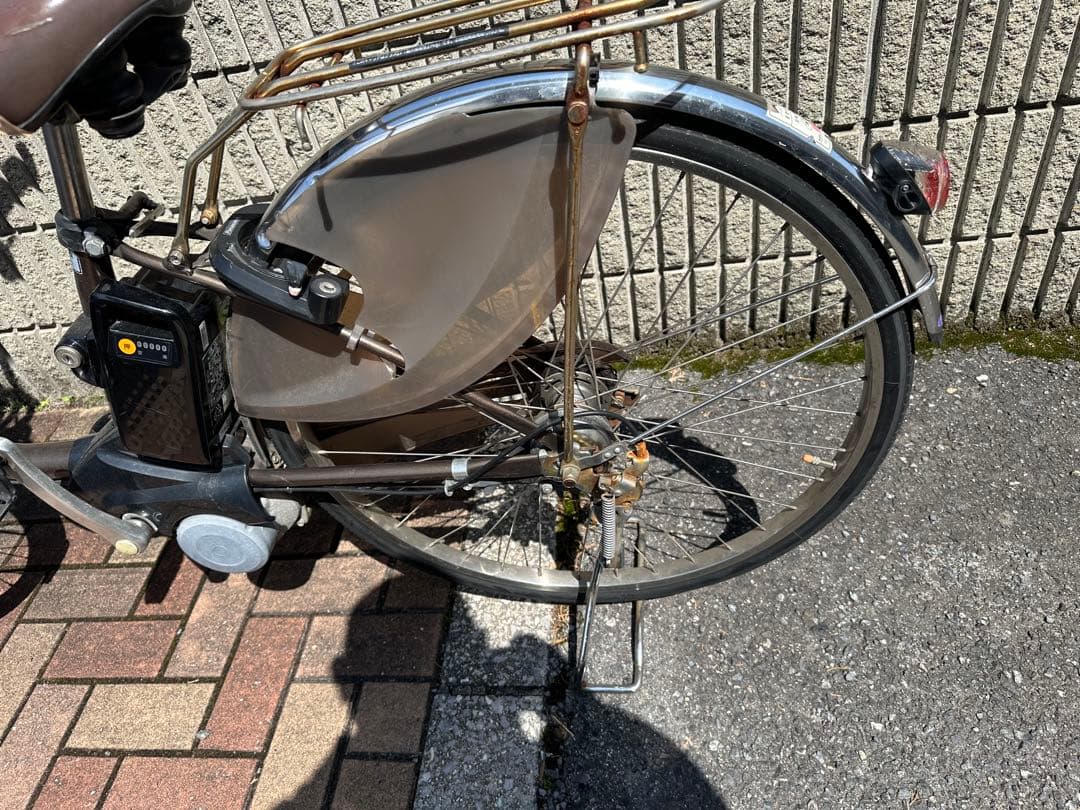 引き取り限定！パナソニック電動アシスト自転車 ブラウン 前カゴ付き