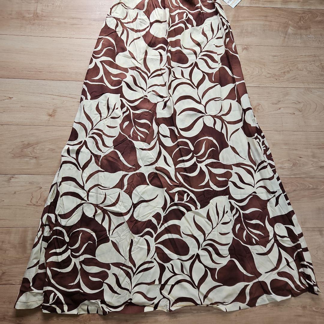 ☆IOLANI☆マキシ丈キャミソールワンピース☆ブラウン系ハワイアン新品☆