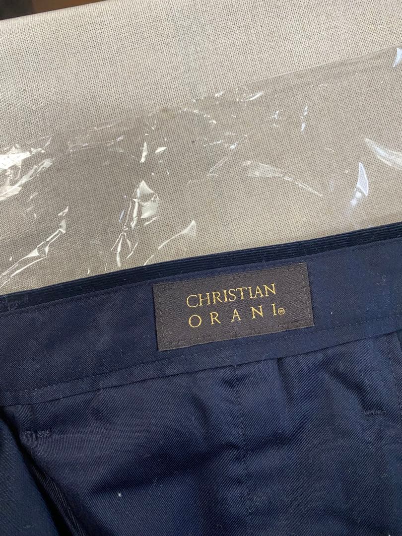 新品 クリスチャンオラーニ コーデュロイ ストレッチ スラックス S紺