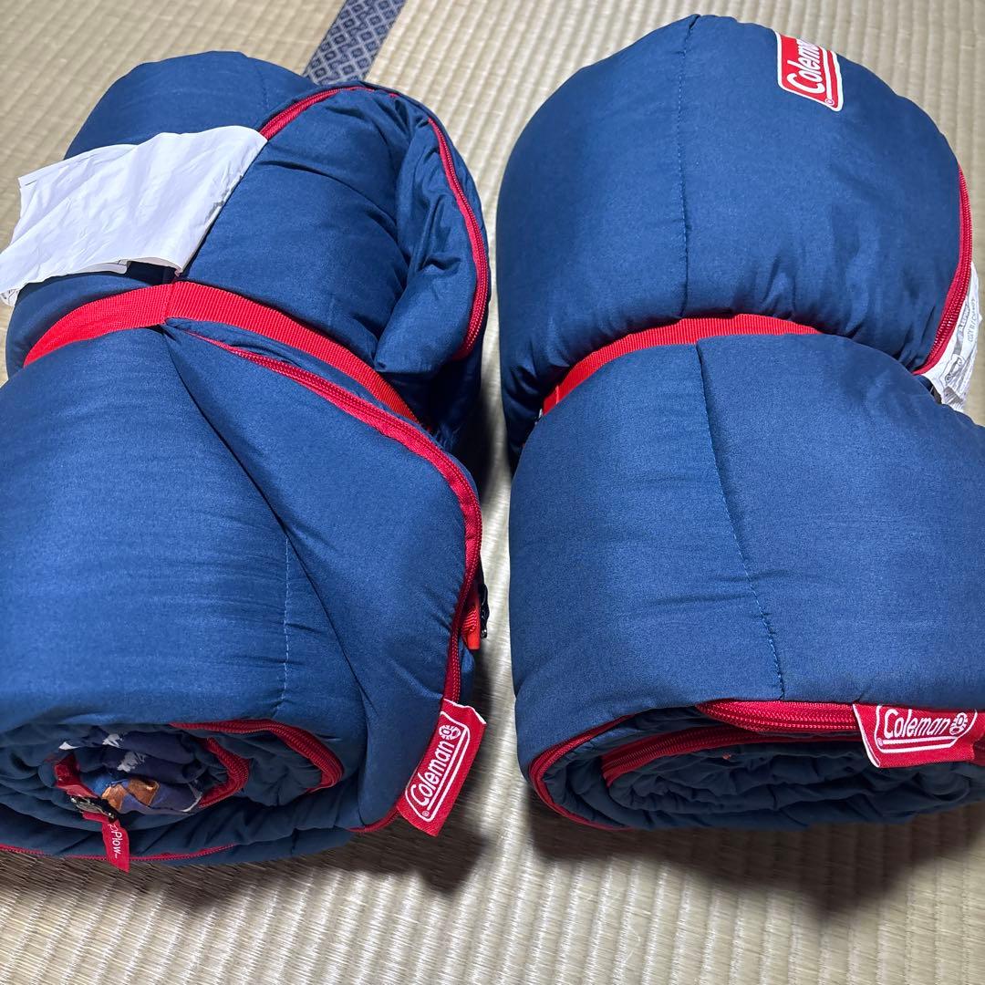 【美品】Coleman（コールマン）の寝袋、コージーⅡ／Ｃ１０（ネイビー）２個