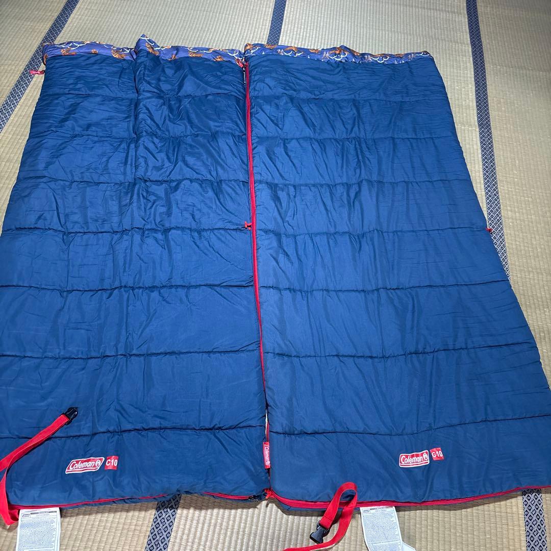 【美品】Coleman（コールマン）の寝袋、コージーⅡ／Ｃ１０（ネイビー）２個