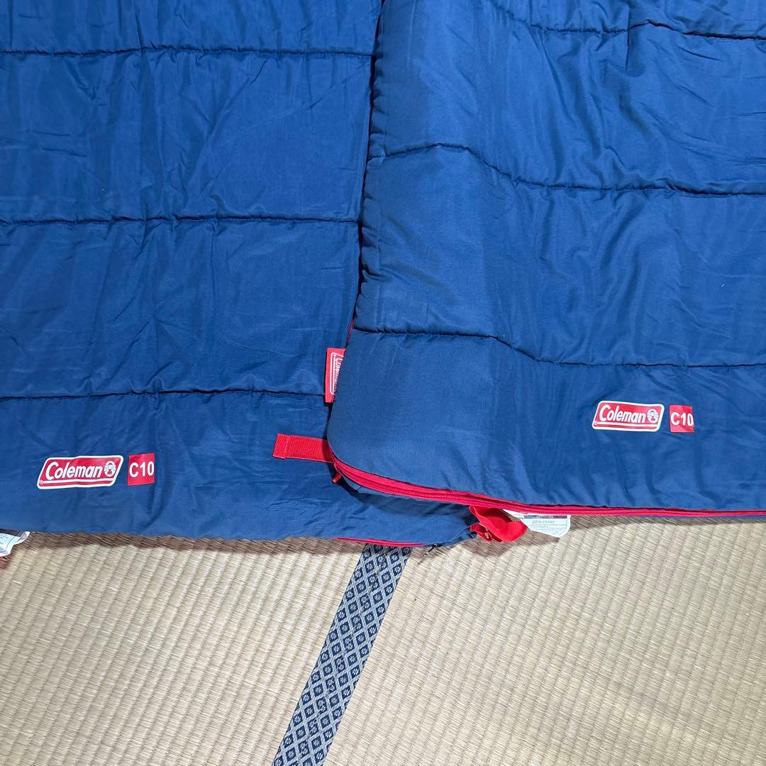 【美品】Coleman（コールマン）の寝袋、コージーⅡ／Ｃ１０（ネイビー）２個