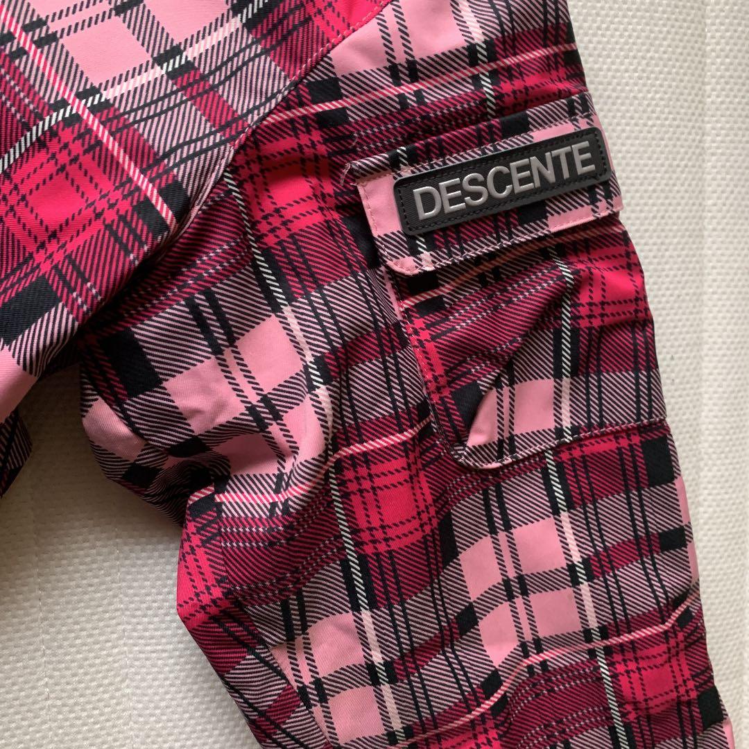 DESCENTE ガールズ ジュニア スキーウェア (ピンクチェック×ブラック)