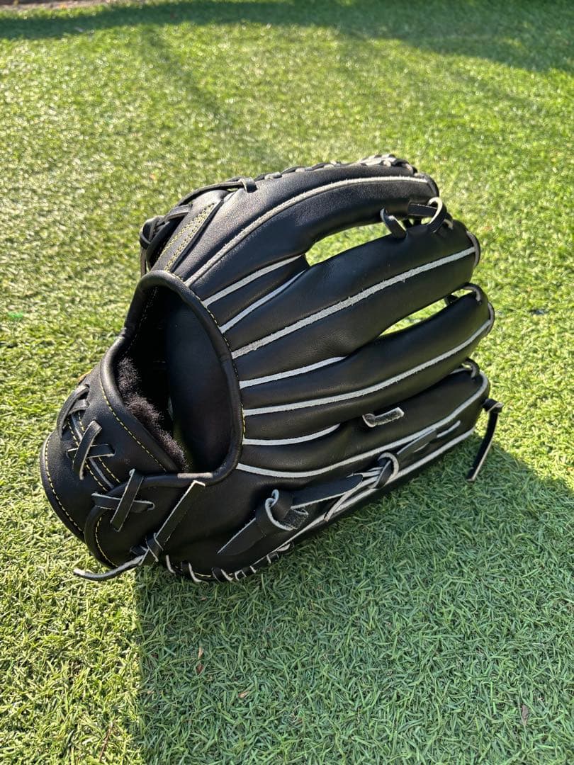 早い者勝ち　ミズノプロ硬式グローブ 左外野手用　黒 レザー　高校野球対応　超美品