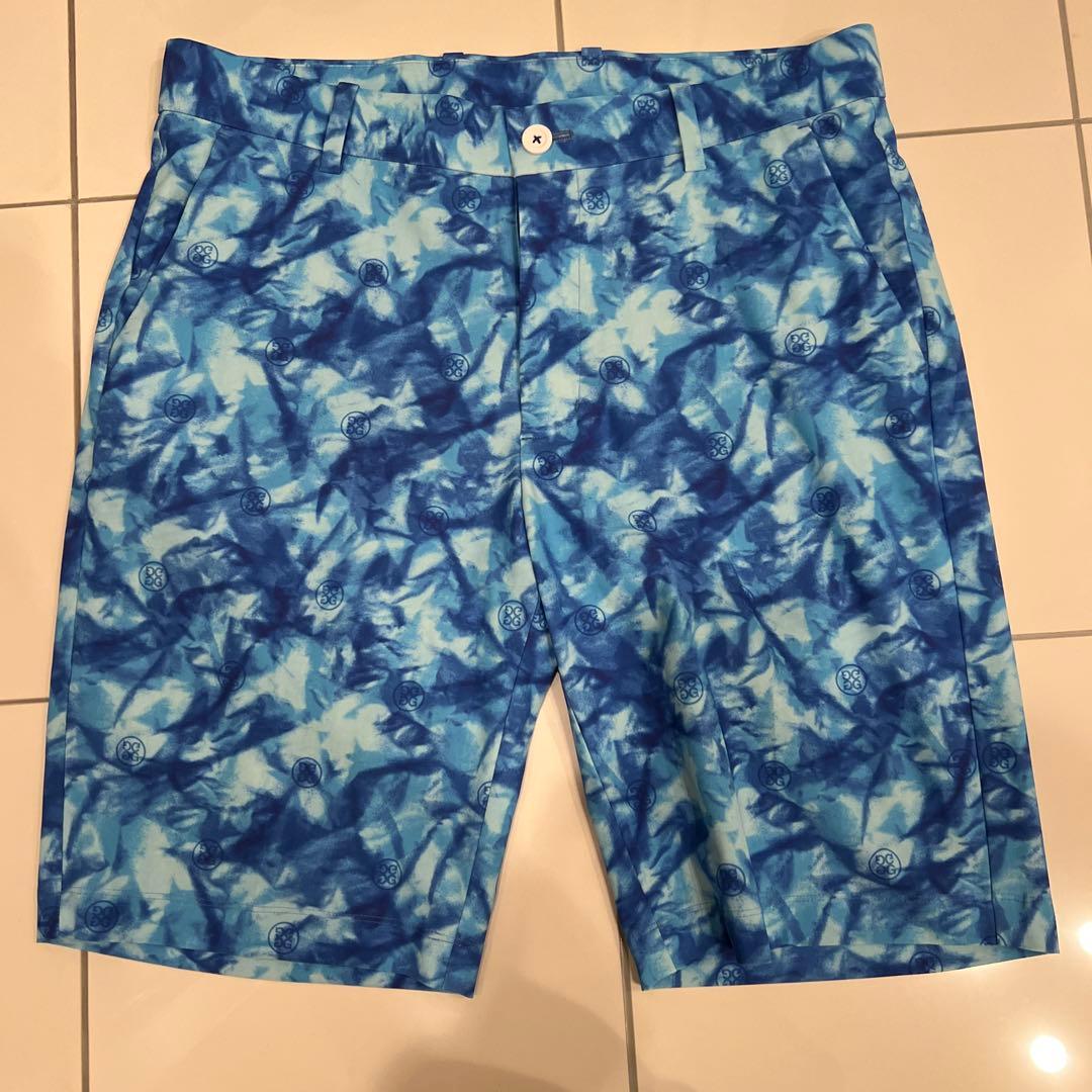 G/FORE 青系タイダイ柄ゴルフショートパンツ