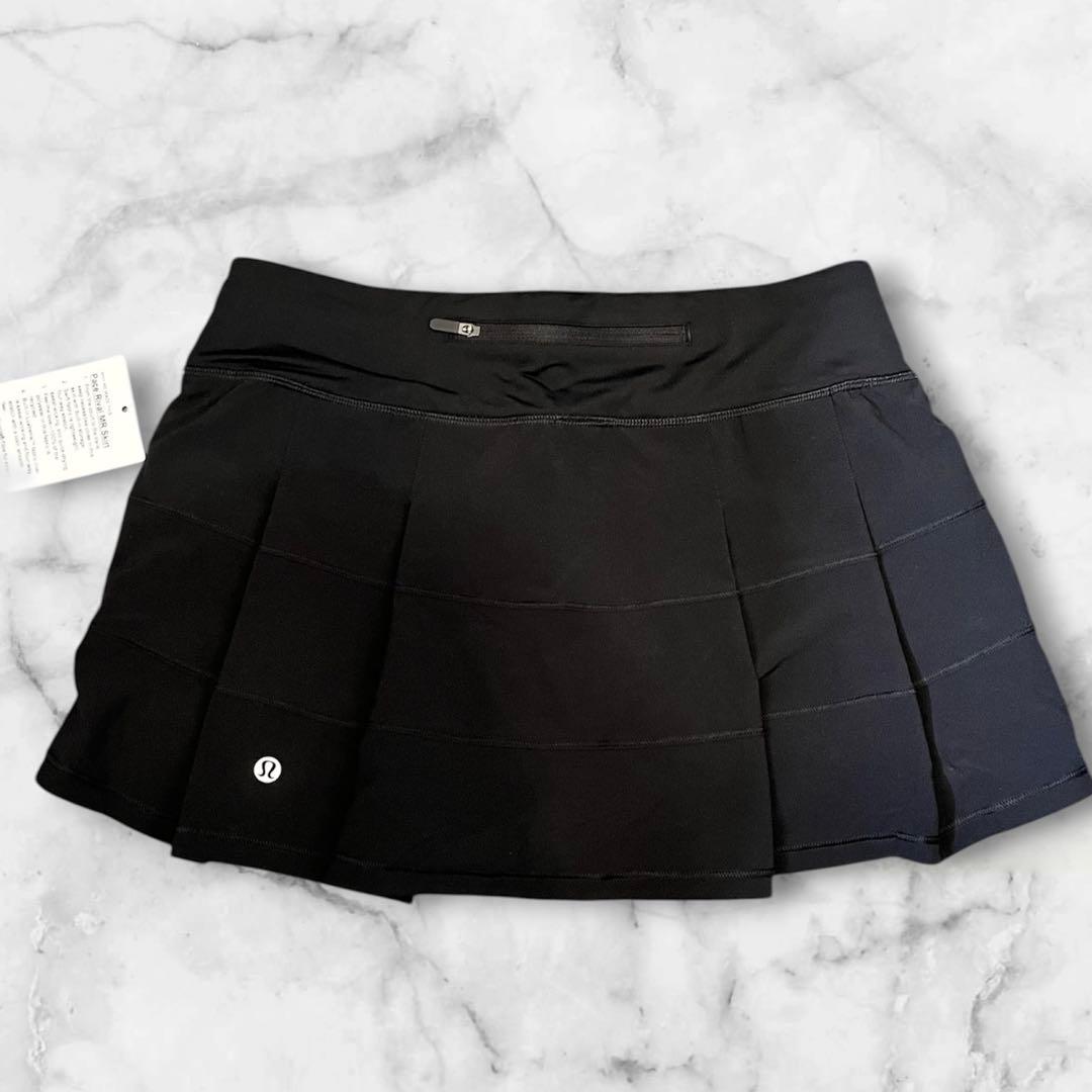 【新品】lululemon 黒 M スカート インナーパンツ一体型 ポケット付