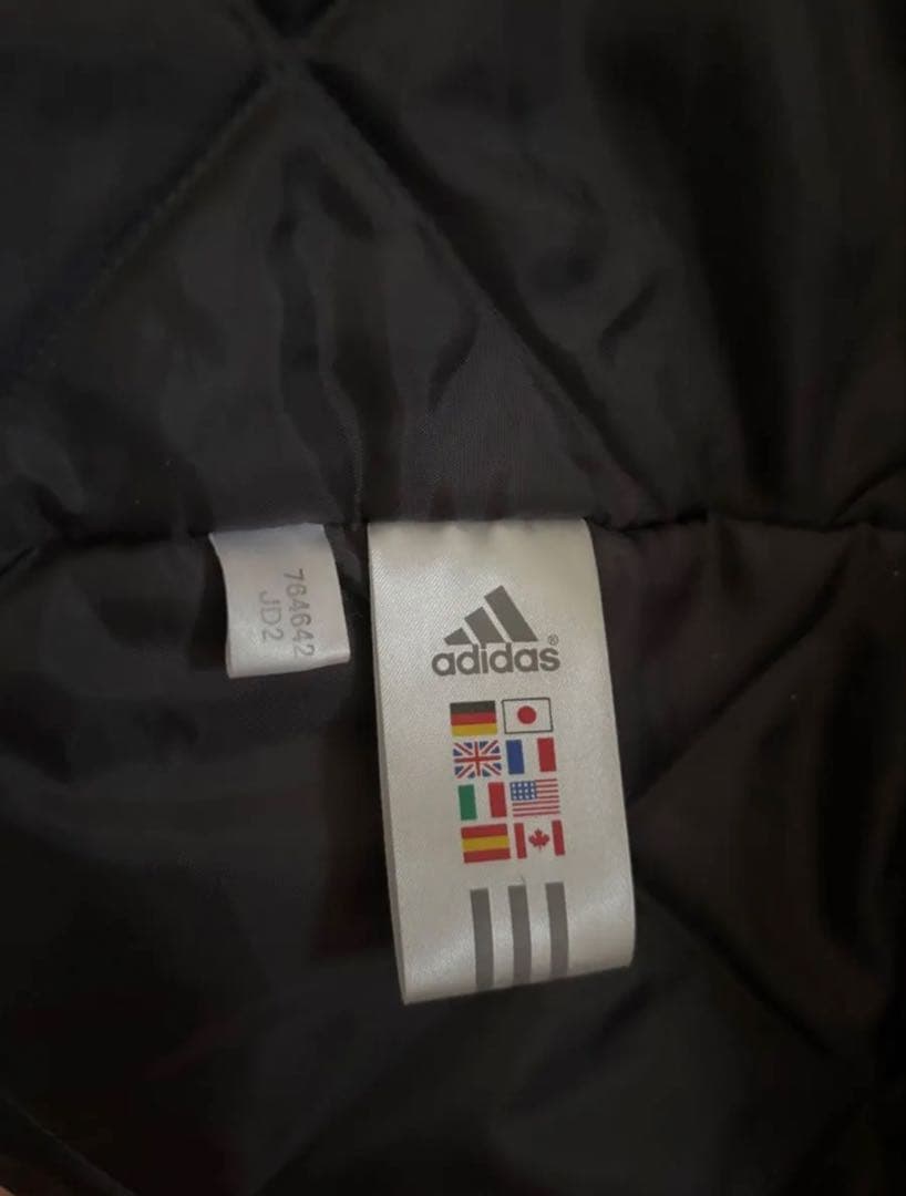 大きめゆったりLサイズ adidas ベンチコート ロング ネイビー