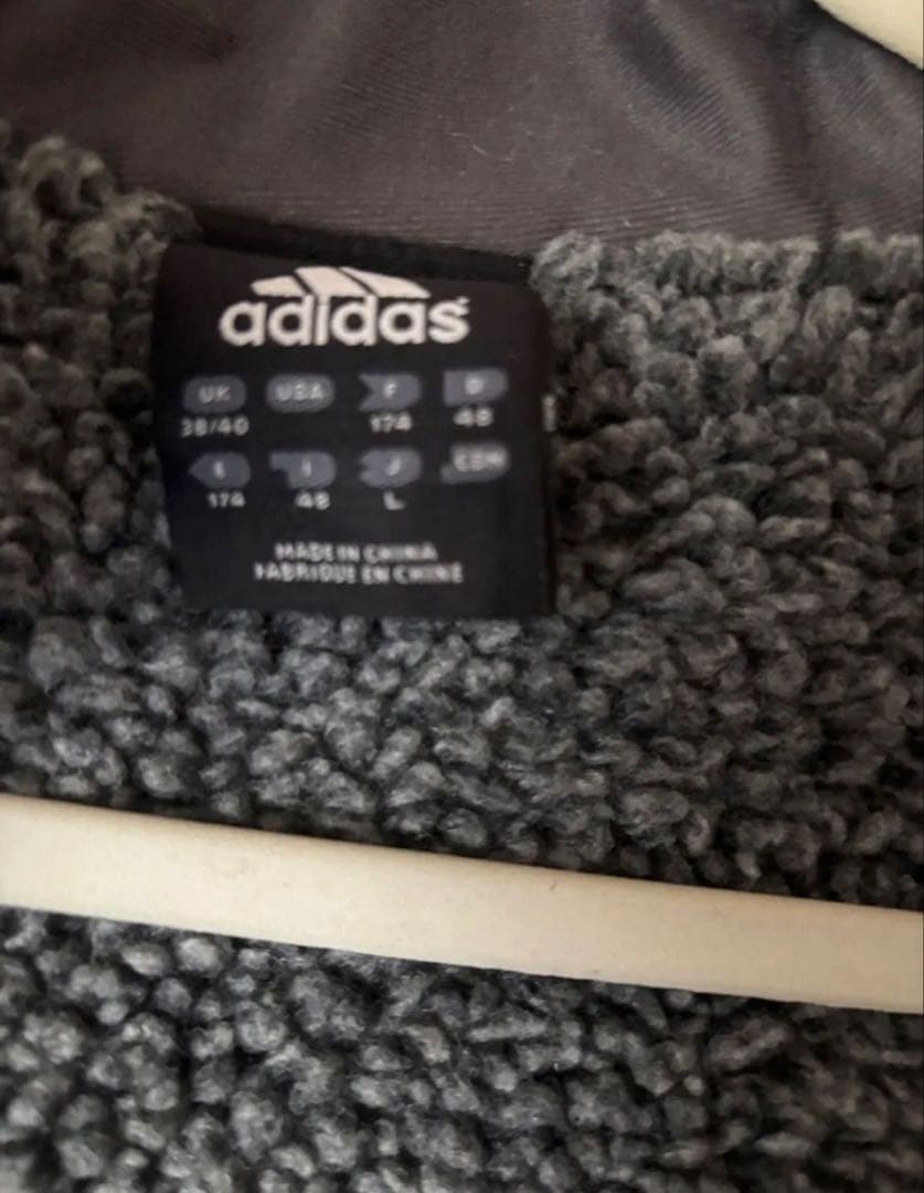 大きめゆったりLサイズ adidas ベンチコート ロング ネイビー