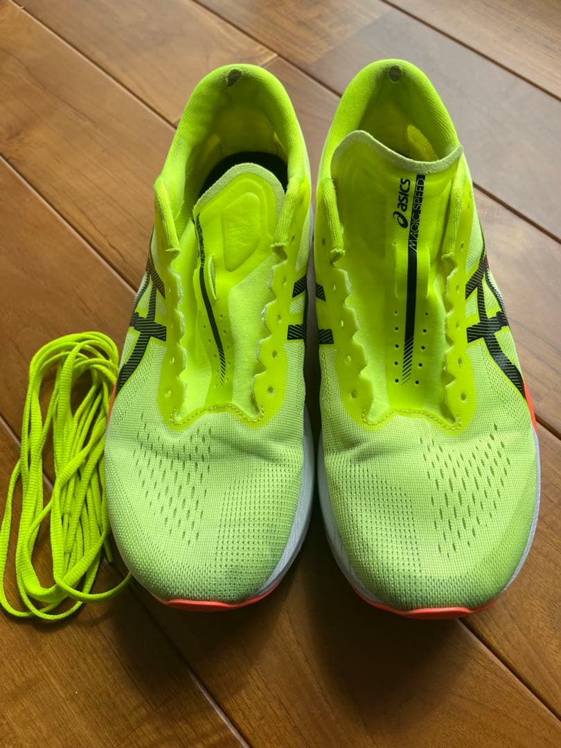 ゆ*牧様 asics マジックスピード4 蛍光イエロー シューズ(男性用)